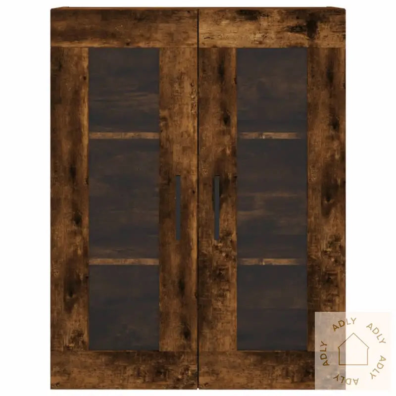 Highboard Røkt Eik 69,5X34X180 Cm Konstruert Tre