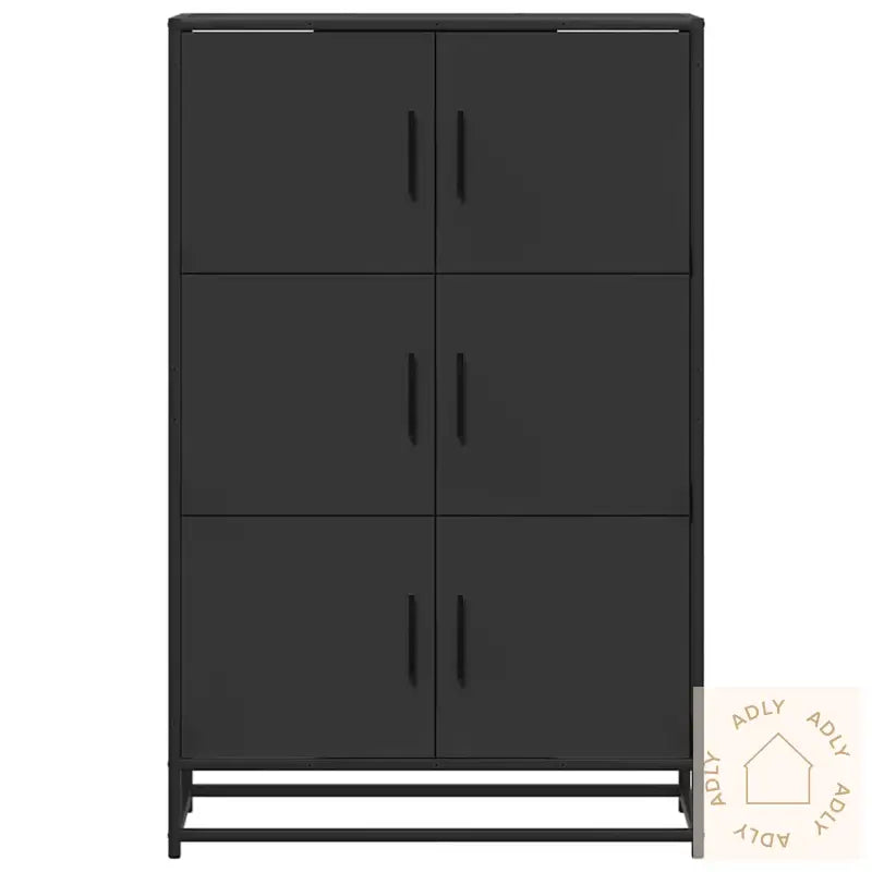 Highboard Svart 68X35X106,5 Cm Konstruert Tre Og Metall