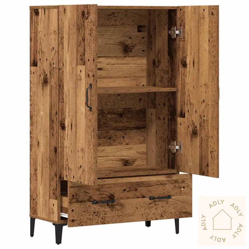 Highboard Gammelt Tre 70X31X115 Cm Konstruert Tre