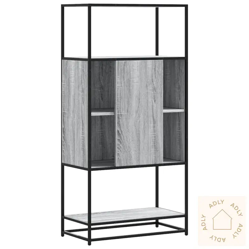 Highboard Grå Sonoma 68X35X139 Cm Konstruert Tre Og Metall