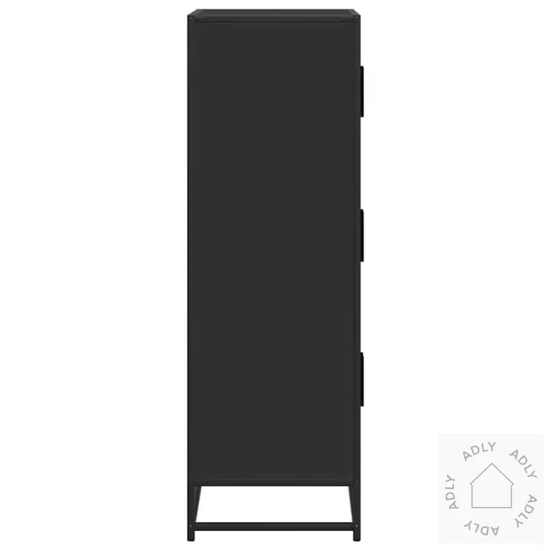Highboard Svart 68X35X106,5 Cm Konstruert Tre Og Metall