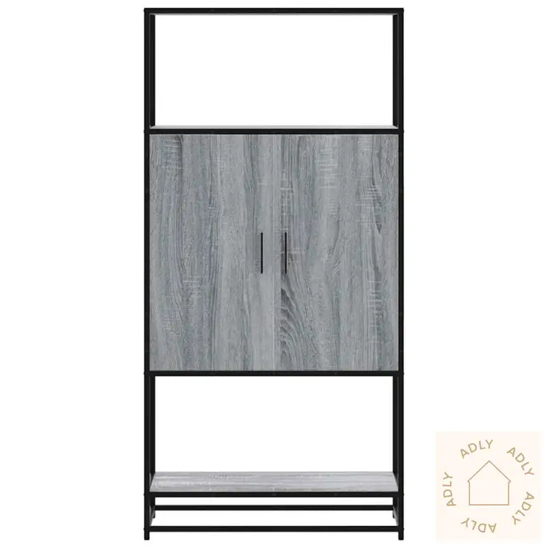 Highboard Grå Sonoma 68X35X139 Cm Konstruert Tre Og Metall