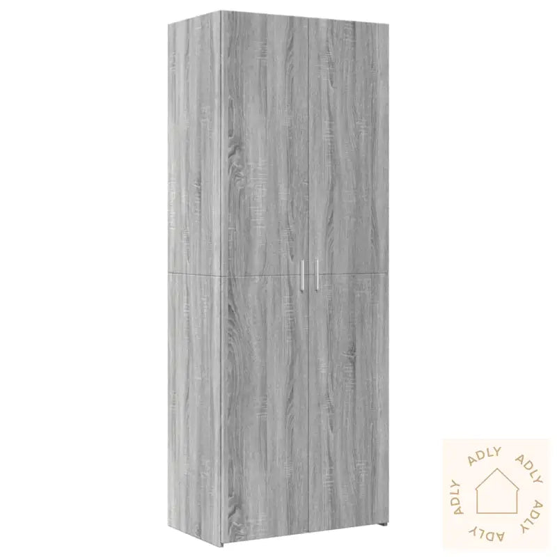 Highboard Grå Sonoma 70X42,5X185 Cm Konstruert Tre