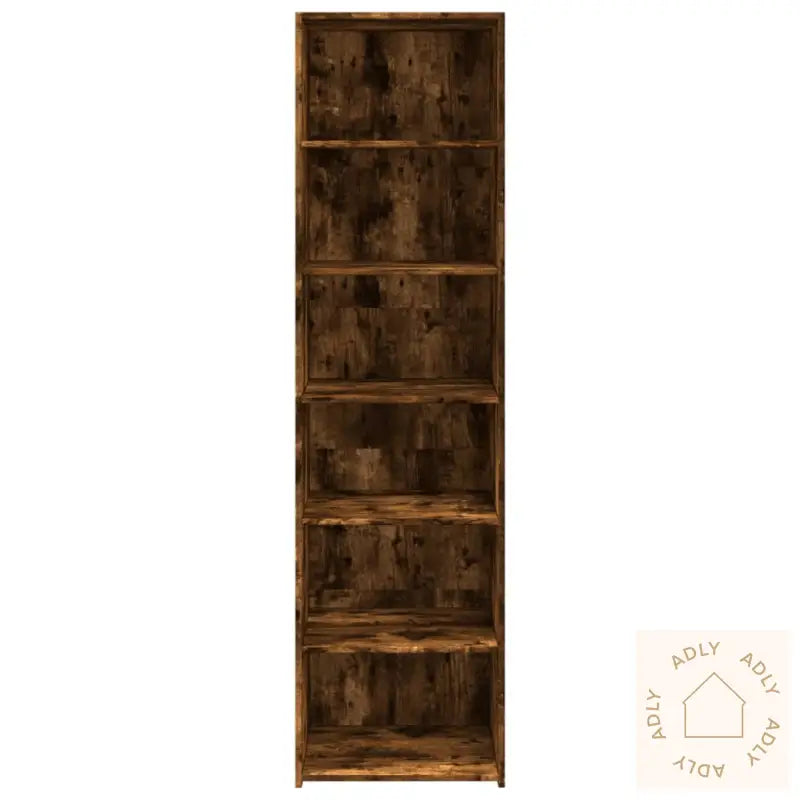 Highboard Røkt Eik 50X41X185 Cm Konstruert Tre