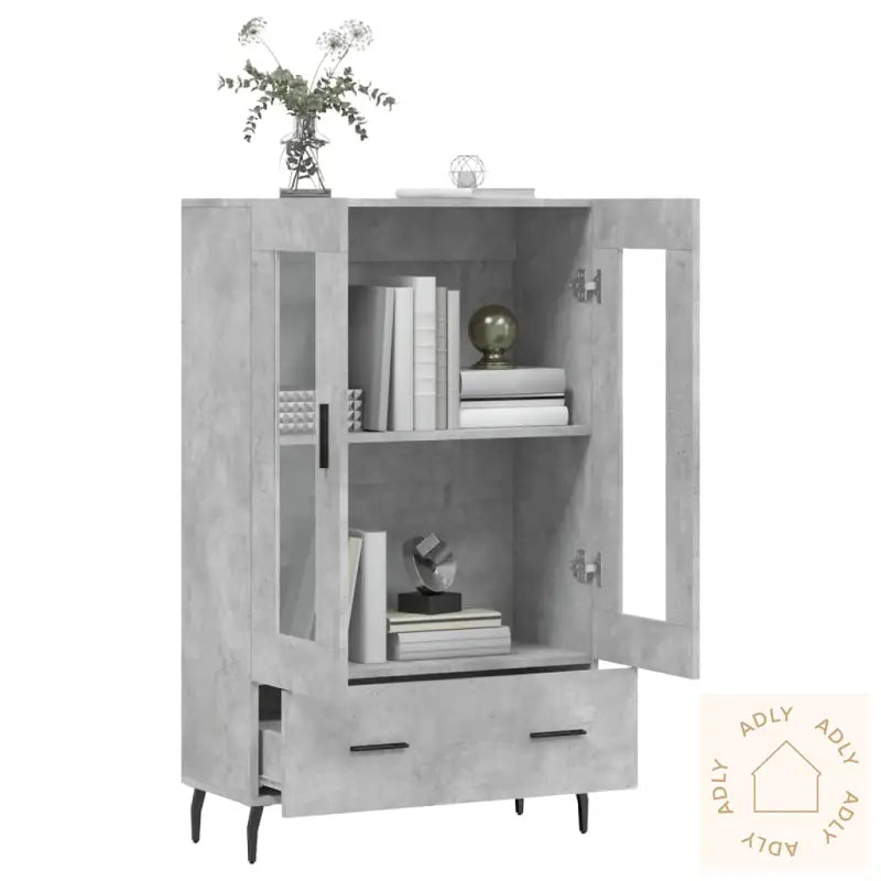 Highboard Betonggrå 69,5X31X115 Cm Konstruert Tre