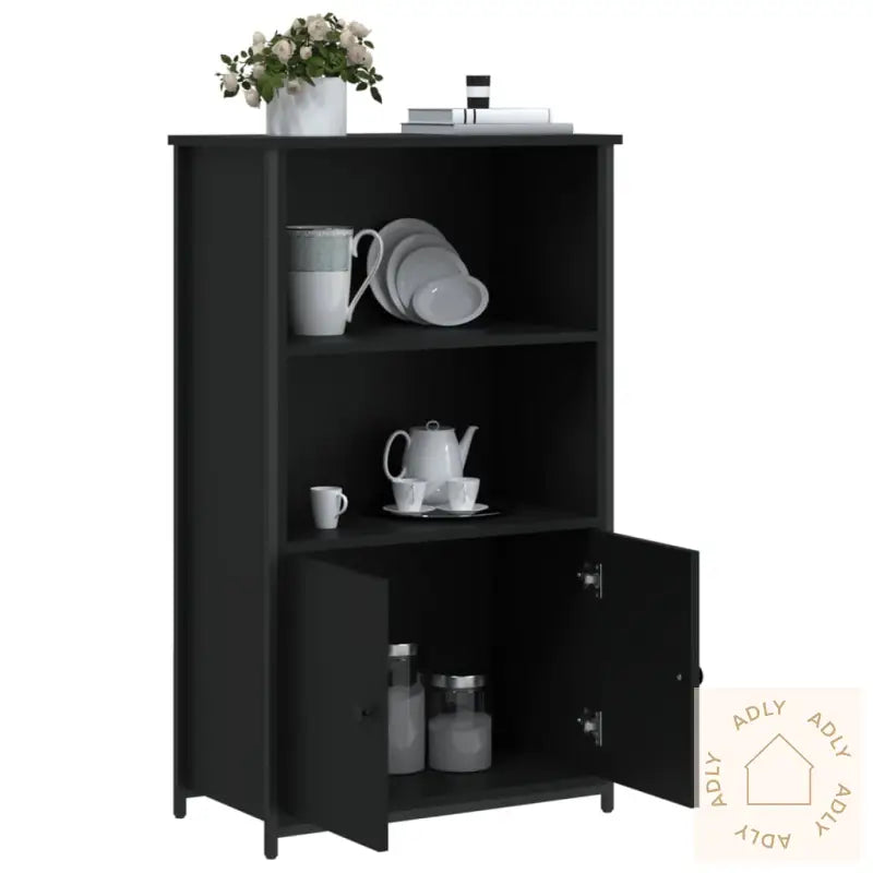 Highboard Svart 62X32X103,5 Cm Konstruert Tre