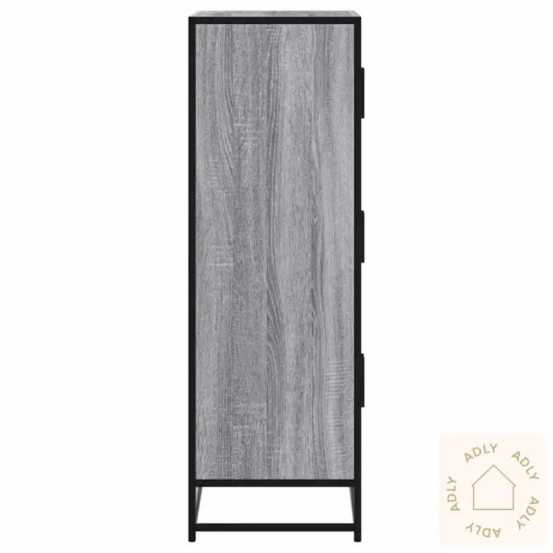 Highboard Grå Sonoma 68X35X106,5 Cm Konstruert Tre Og Metall