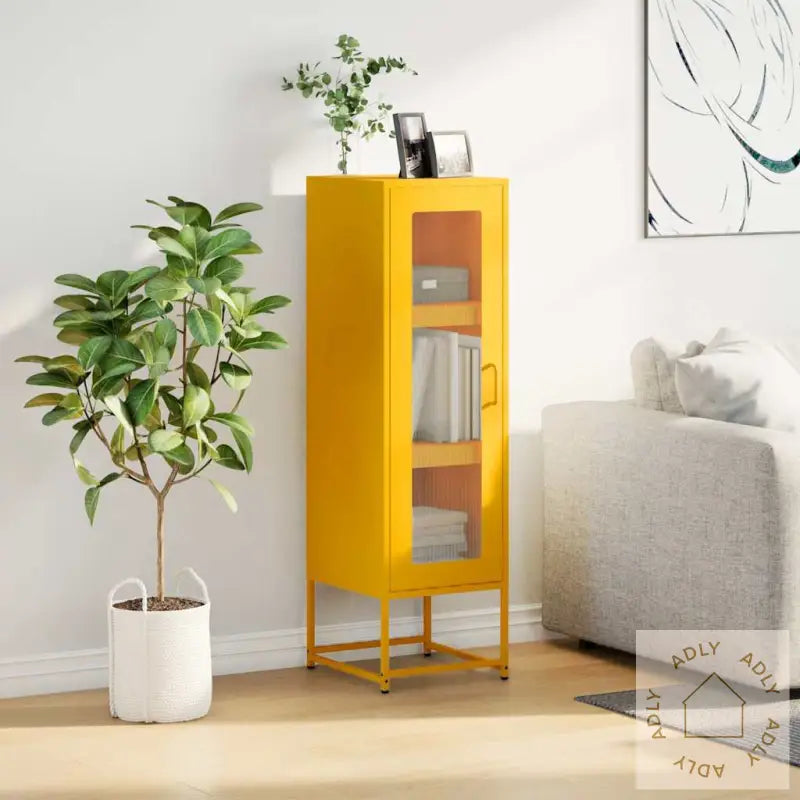 Highboard Sennep Gul 36X39X123 Cm Kaldvalset Stål