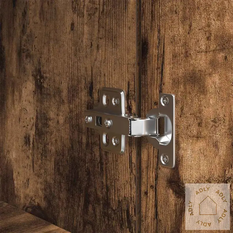 Highboard Røkt Eik 70X35X180 Cm Konstruert Tre