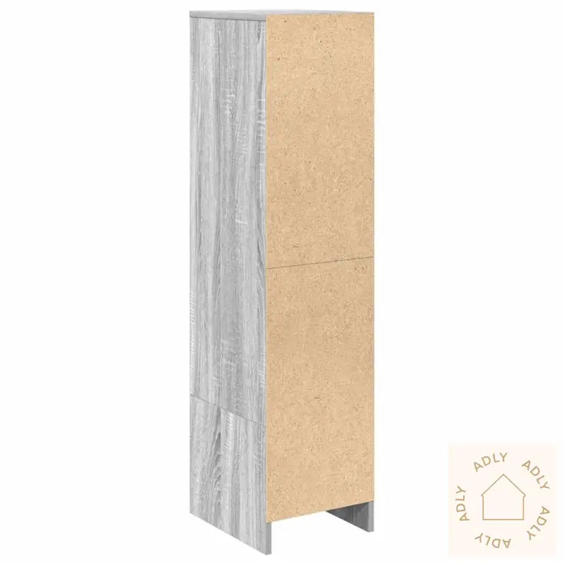 Highboard Grå Eik 29,5X34X119,5 Cm Konstruert Tre