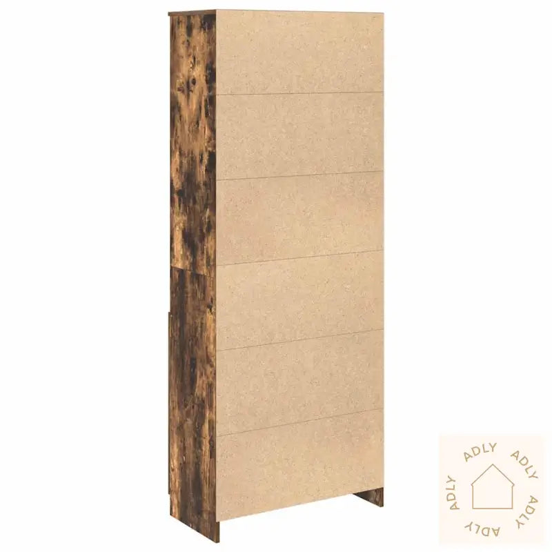 Highboard Røkt Eik 70X35X180 Cm Konstruert Tre