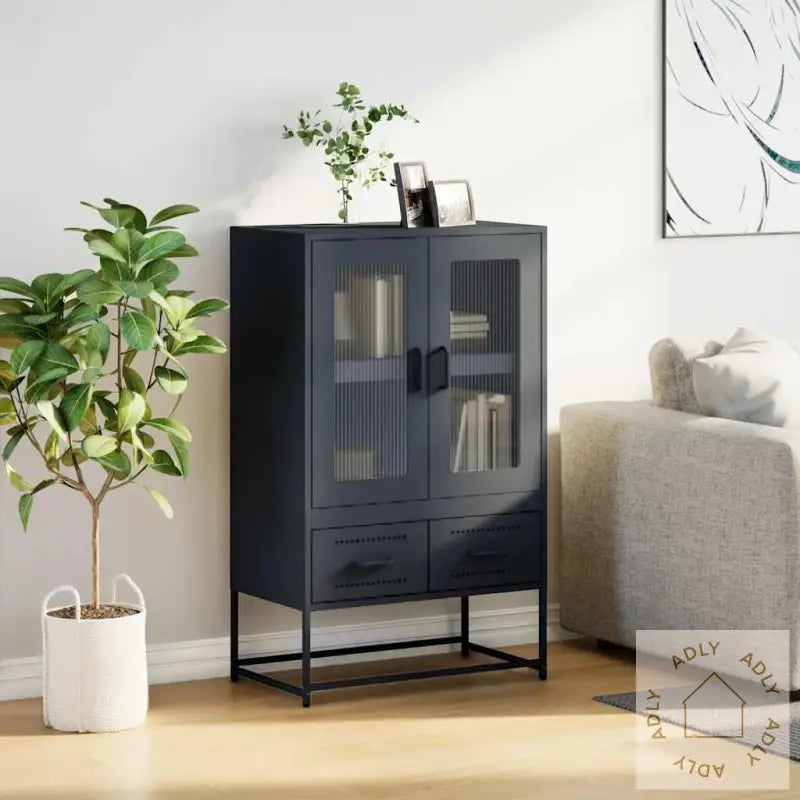 Highboard Antrasitt 68X39X111,5 Cm Stål