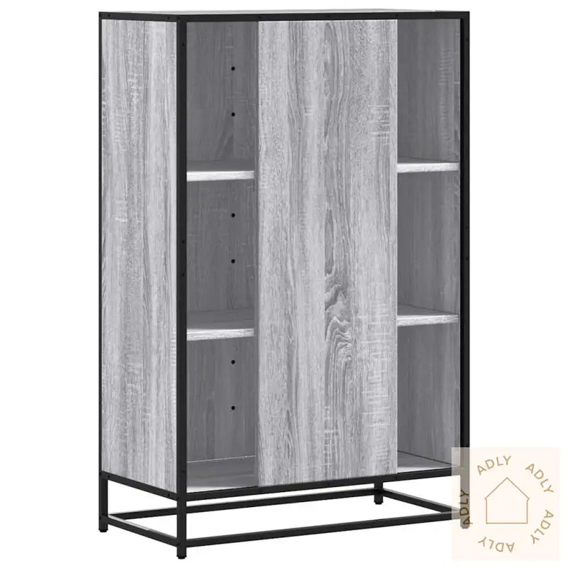 Highboard Grå Sonoma 68X35X106,5 Cm Konstruert Tre Og Metall