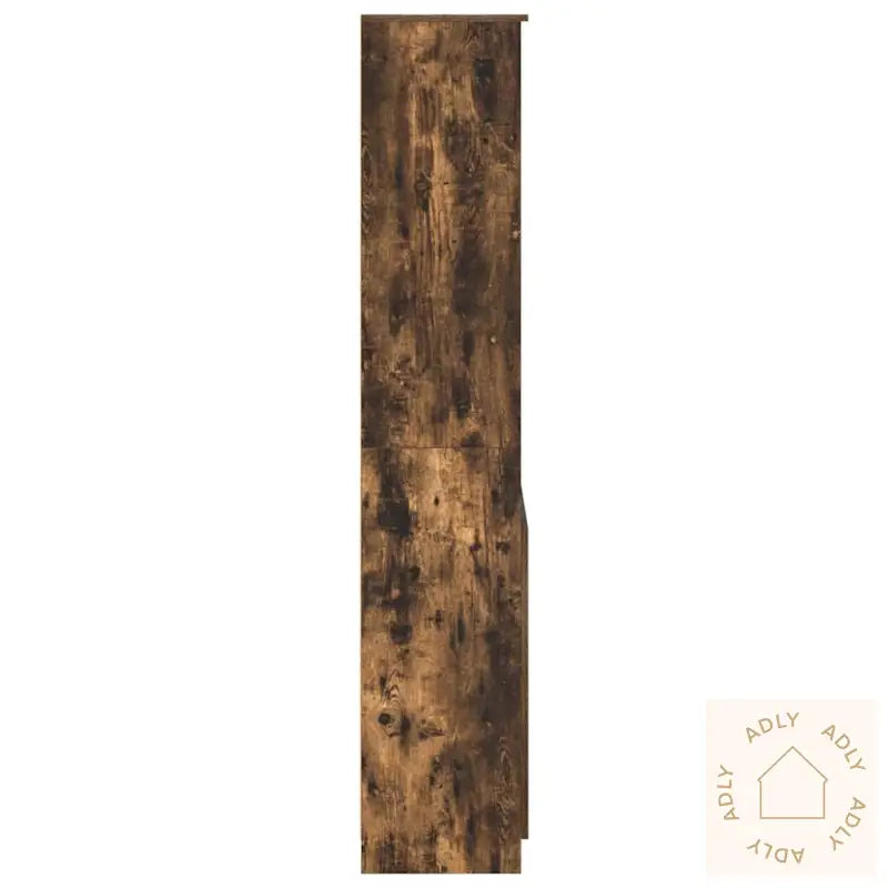 Highboard Røkt Eik 70X35X180 Cm Konstruert Tre