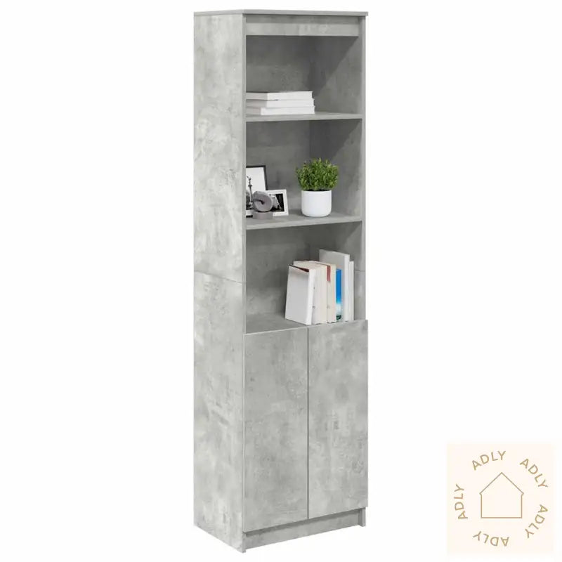 Highboard Betonggrå 50X35X180 Cm Konstruert Tre