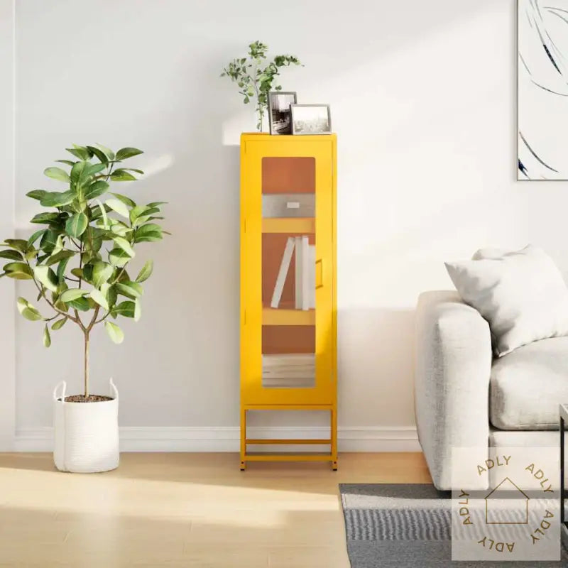 Highboard Sennep Gul 36X39X123 Cm Kaldvalset Stål
