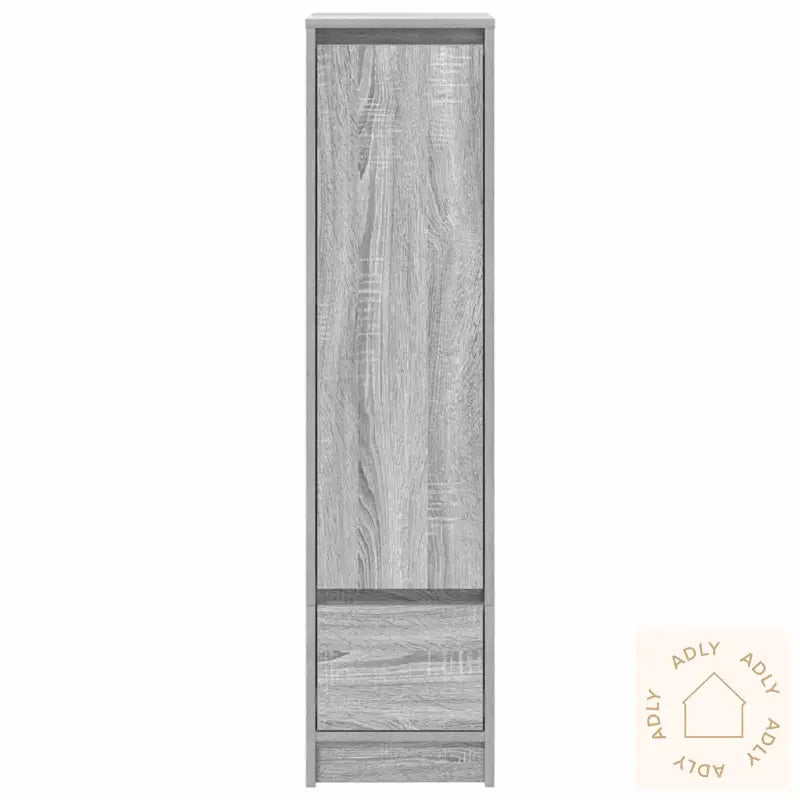 Highboard Grå Eik 29,5X34X119,5 Cm Konstruert Tre