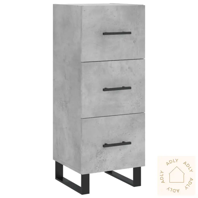 Highboard Betonggrå 34,5X34X180 Cm Konstruert Tre