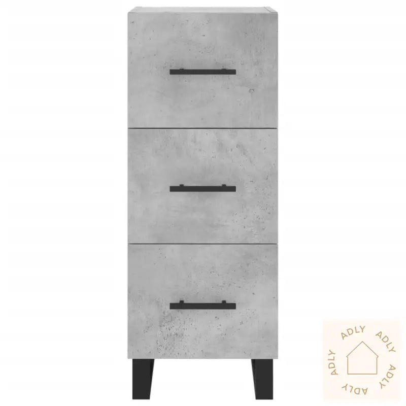 Highboard Betonggrå 34,5X34X180 Cm Konstruert Tre