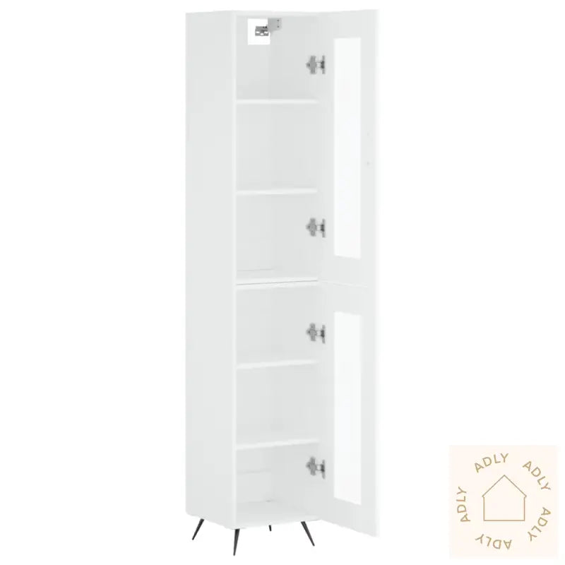Highboard Hvit 34,5X34X180 Cm Konstruert Tre