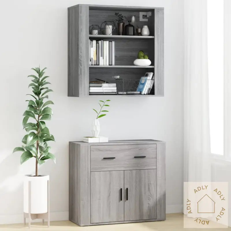 Highboard Grå Sonoma Konstruert Tre