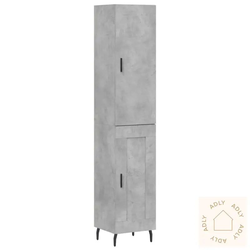 Highboard Betonggrå 34,5X34X180 Cm Konstruert Tre