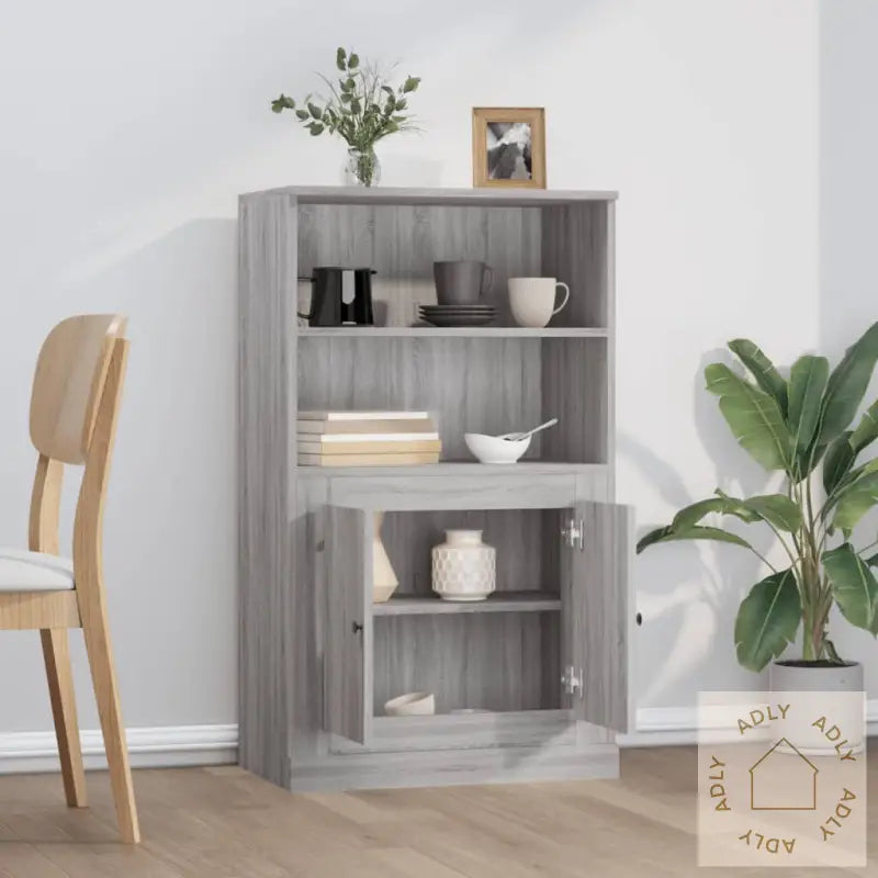Highboard Grå Sonoma 60X35,5X103,5 Cm Konstruert Tre