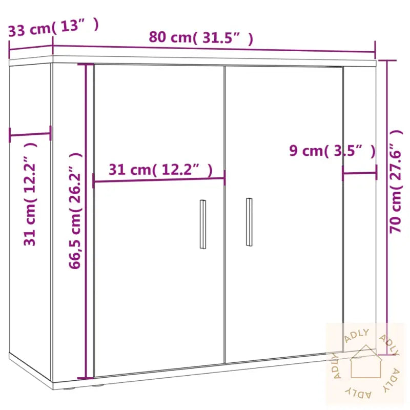 Highboard Hvit Konstruert Tre