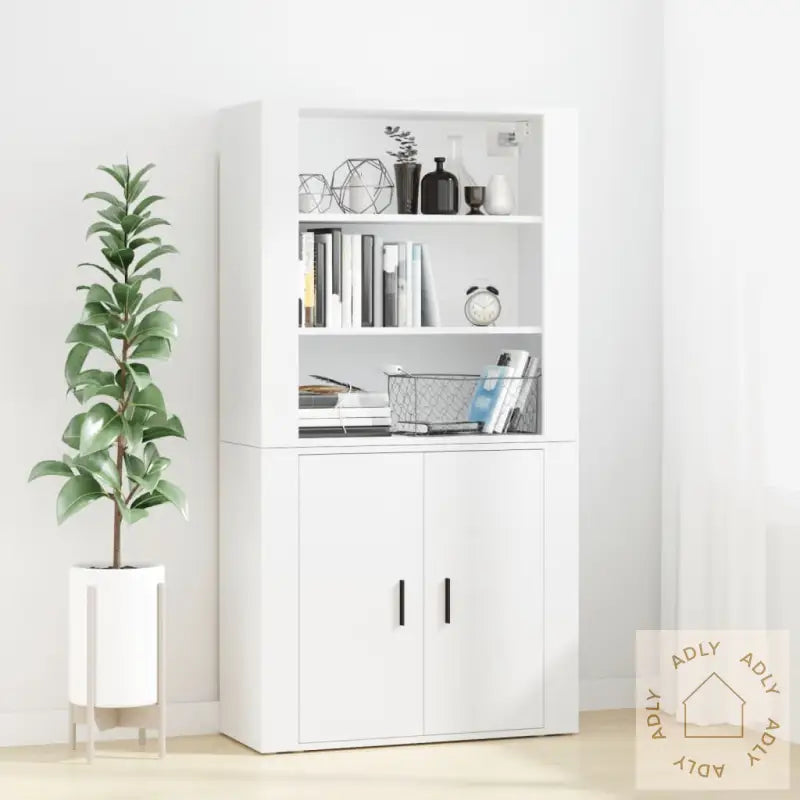 Highboard Hvit Konstruert Tre