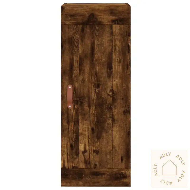 Highboard Røkt Eik 34,5X34X180 Cm Konstruert Tre