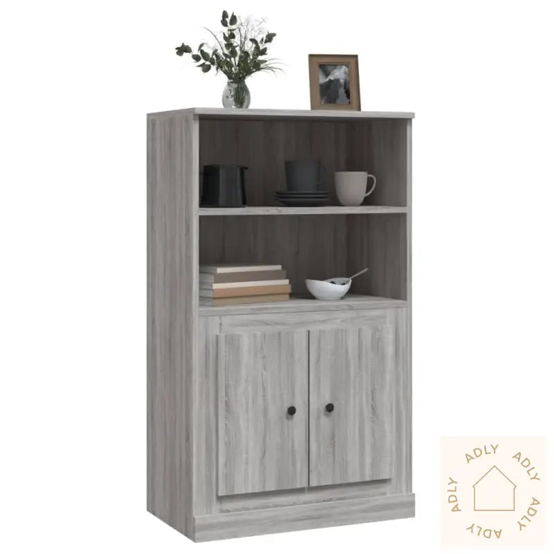Highboard Grå Sonoma 60X35,5X103,5 Cm Konstruert Tre