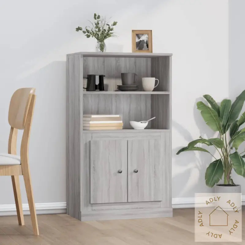 Highboard Grå Sonoma 60X35,5X103,5 Cm Konstruert Tre