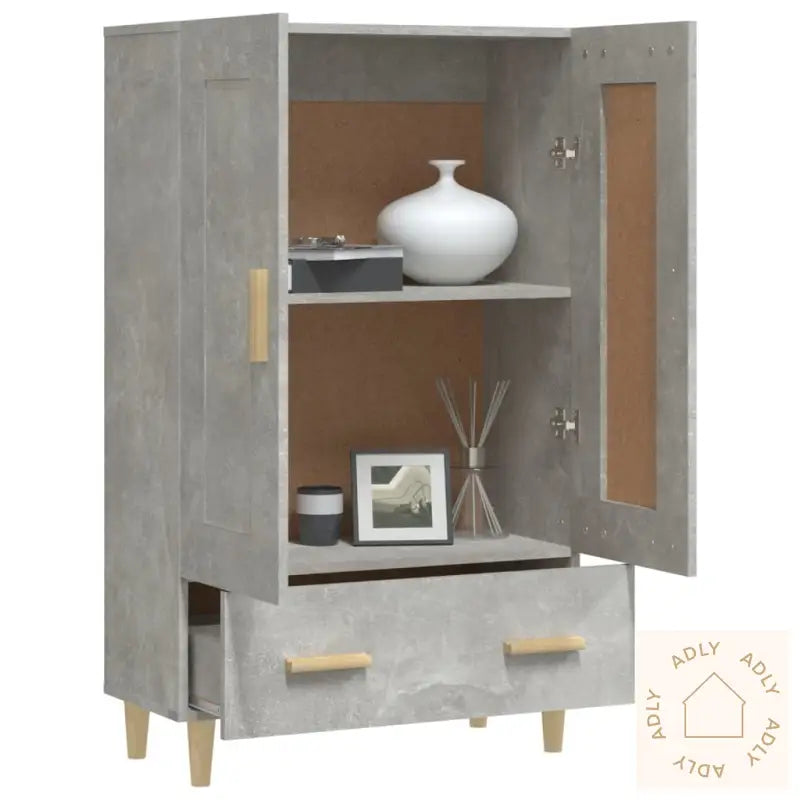 Highboard Betonggrå 70X31X115 Cm Konstruert Tre
