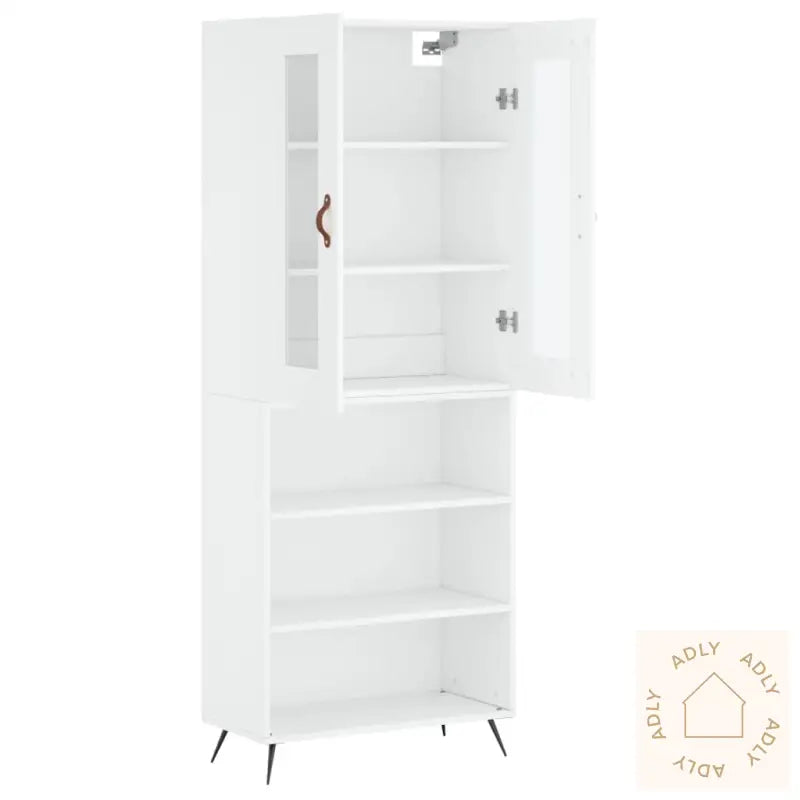 Highboard Hvit 69,5X34X180 Cm Konstruert Tre