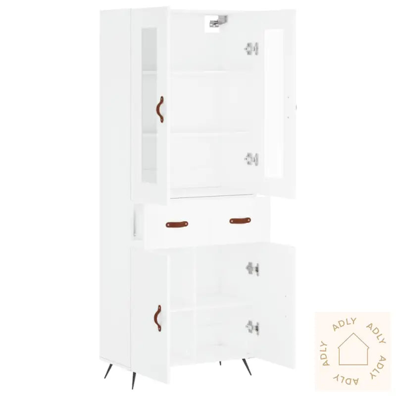 Highboard Hvit 69,5X34X180 Cm Konstruert Tre