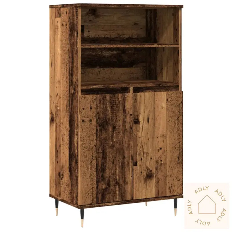 Highboard Gammelt Tre 60X36X110 Cm Konstruert Tre