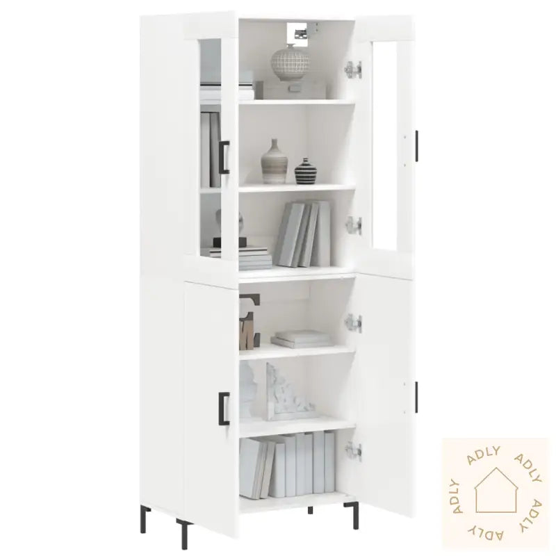 Highboard Hvit 69,5X34X180 Cm Konstruert Tre