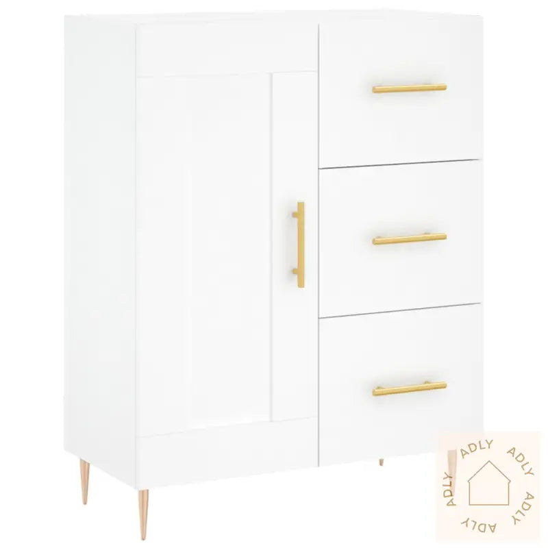 Highboard Hvit 69,5X34X180 Cm Konstruert Tre