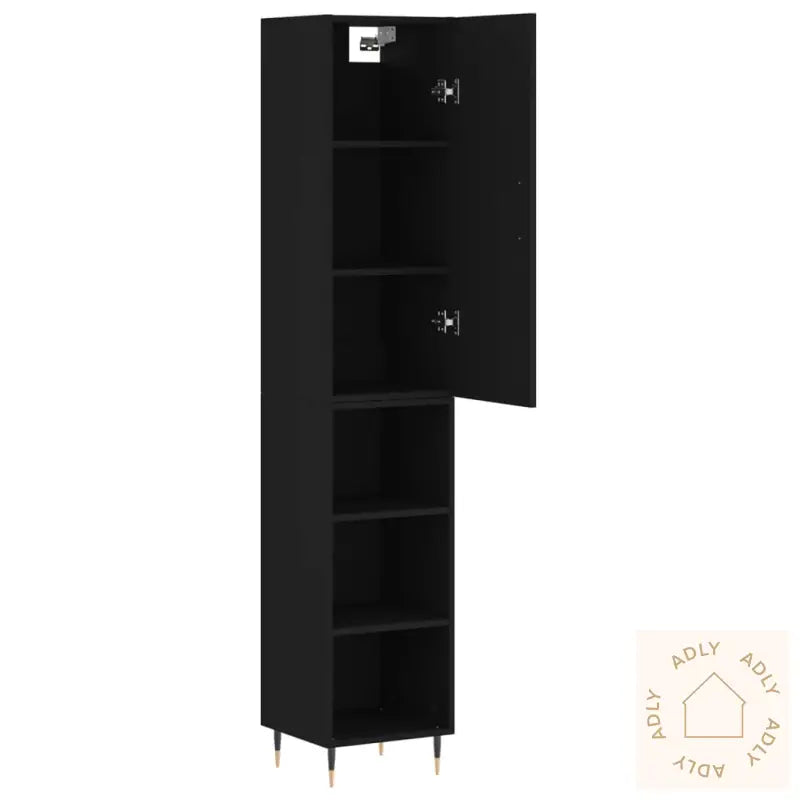 Highboard Svart 34,5X34X180 Cm Konstruert Tre