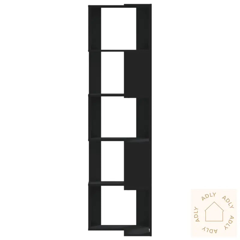Bokhylle For Hjørne 5 Etasjer Svart 50X50X179 Cm Konstruert Tre