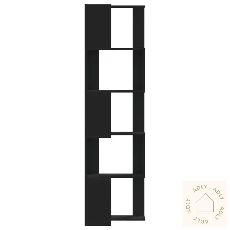 Bokhylle For Hjørne 5 Etasjer Svart 50X50X179 Cm Konstruert Tre