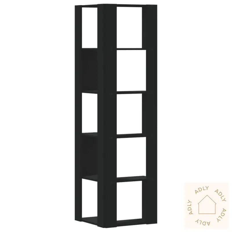Bokhylle For Hjørne 5 Etasjer Svart 50X50X179 Cm Konstruert Tre