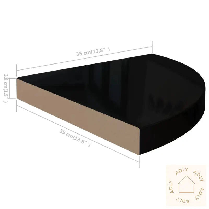 Flytende Vegghylle Høyglans Svart 35X35X3,8 Cm Mdf