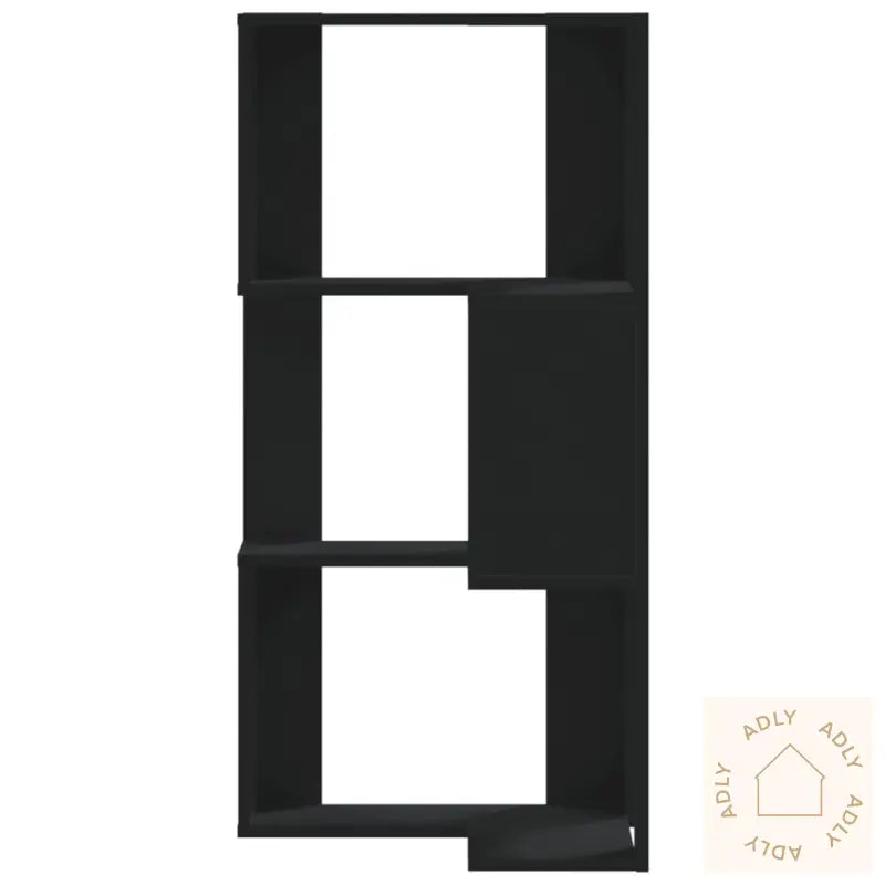 Bokhylle For Hjørne 3 Etasjer Svart 50X50X102 Cm Konstruert Tre