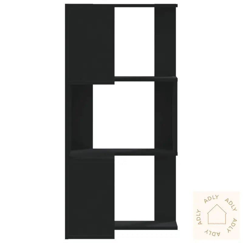 Bokhylle For Hjørne 3 Etasjer Svart 50X50X102 Cm Konstruert Tre