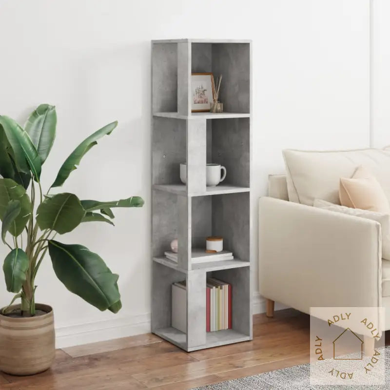 Hengende Hjørneskap Betonggrå 33X33X132 Cm Sponplate