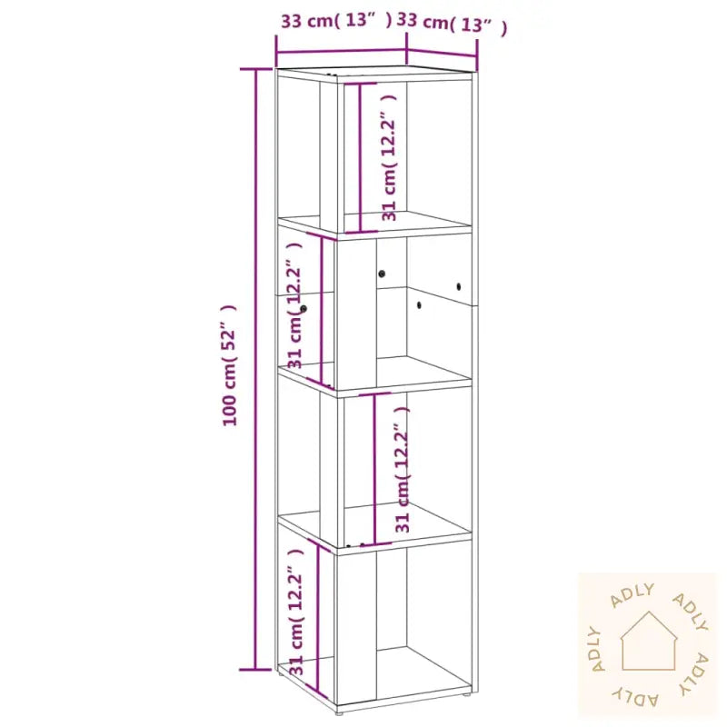 Hengende Hjørneskap Betonggrå 33X33X132 Cm Sponplate