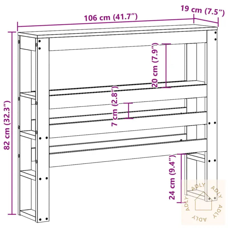 Hodegavl Med Hyller Voksbrun 100 Cm Heltre Furu