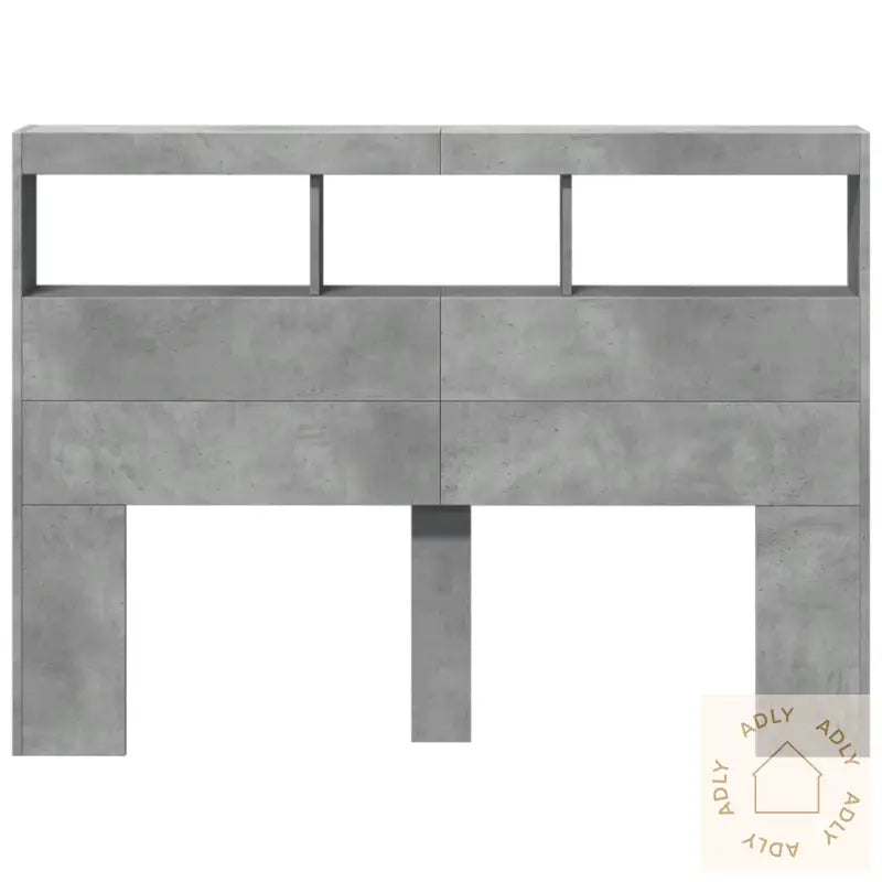 Hodegavl Skap Med Led Betonggrå 140X17X102 Cm