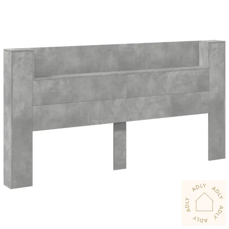 Hodegavl Skap Med Led Betonggrå 200X16,5X103,5 Cm
